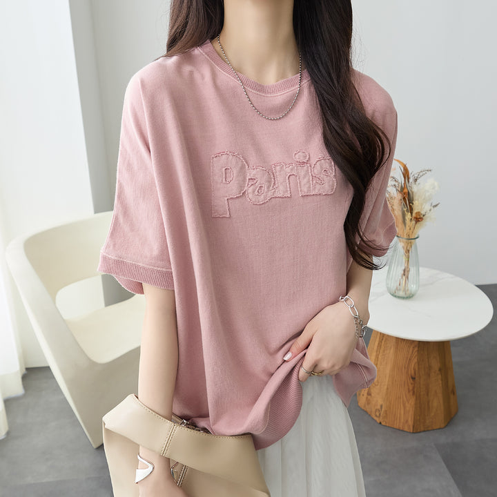 <span>【クーポンで2999円！】</span>【Tシャツ/カットソー】『こなれたヴィンテージロゴ』 アップリケロゴ刺繍ピグメントTシャツ