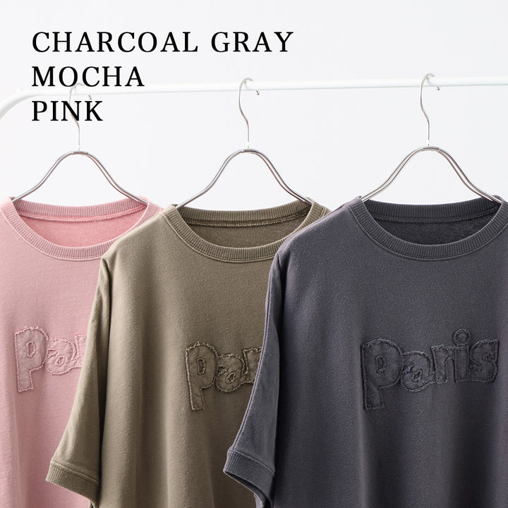<span>【クーポンで2999円！】</span>【Tシャツ/カットソー】『こなれたヴィンテージロゴ』 アップリケロゴ刺繍ピグメントTシャツ