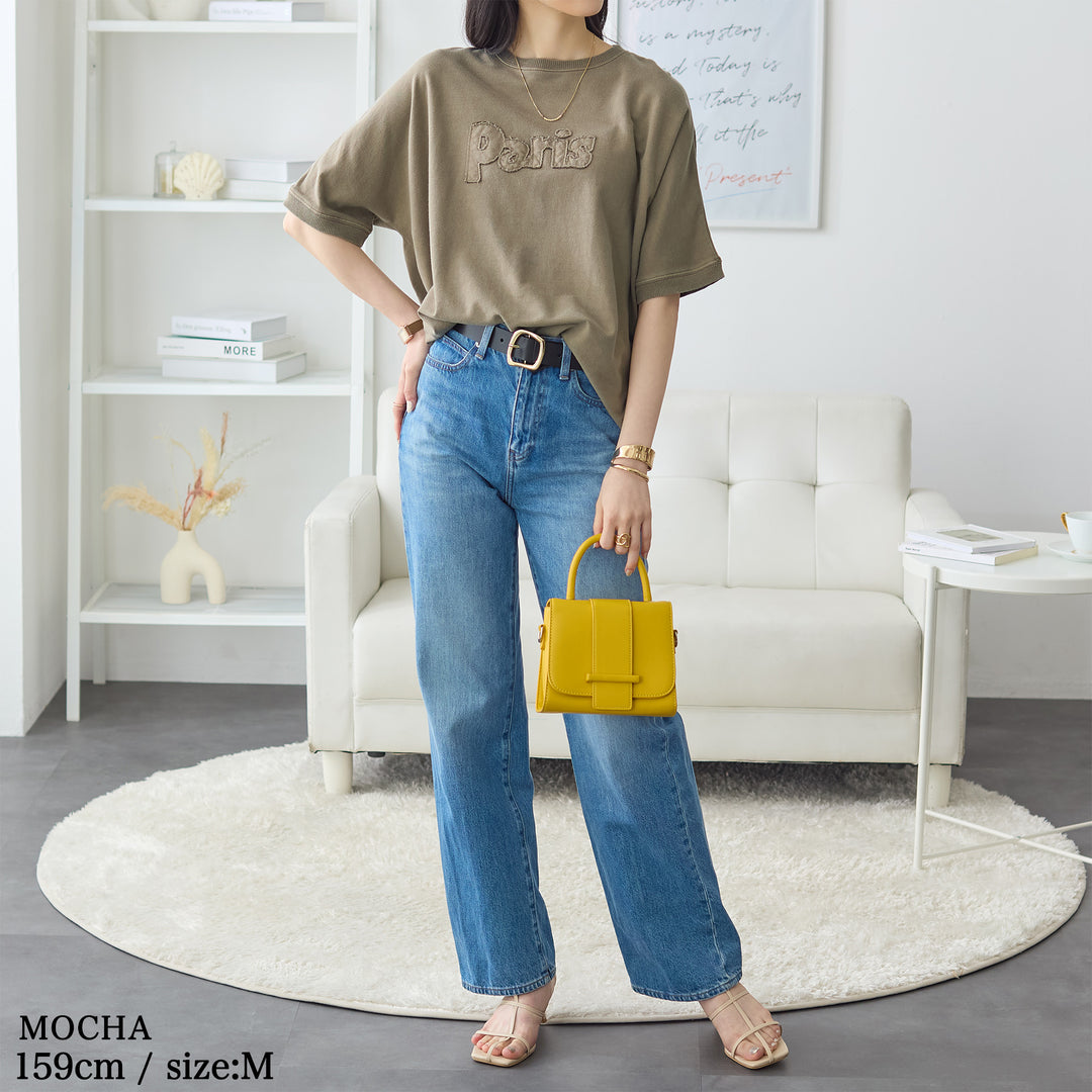 <span>【クーポンで2999円！】</span>【Tシャツ/カットソー】『こなれたヴィンテージロゴ』 アップリケロゴ刺繍ピグメントTシャツ
