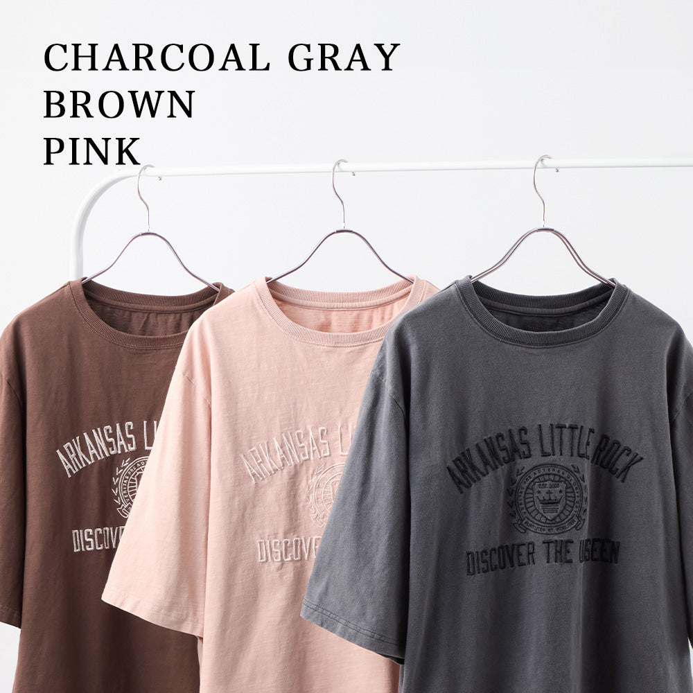 <span>【クーポンで2999円！】</span>【Tシャツ/カットソー】『大人ヴィンテージ刺繍T』 ピグメント刺繍Tシャツ
