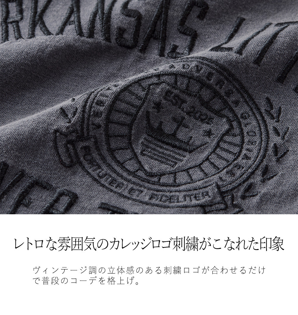 <span>【クーポンで2999円！】</span>【Tシャツ/カットソー】『大人ヴィンテージ刺繍T』 ピグメント刺繍Tシャツ