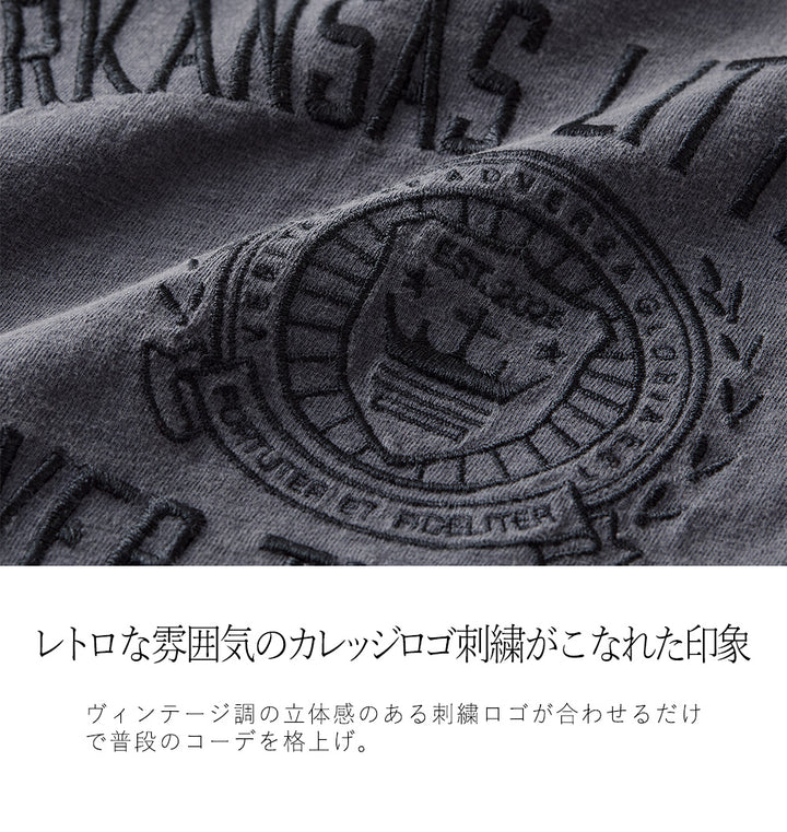 <span>【クーポンで2999円！】</span>【Tシャツ/カットソー】『大人ヴィンテージ刺繍T』 ピグメント刺繍Tシャツ
