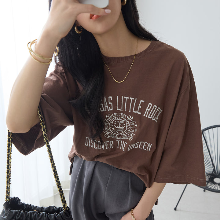 <span>【クーポンで2999円！】</span>【Tシャツ/カットソー】『大人ヴィンテージ刺繍T』 ピグメント刺繍Tシャツ