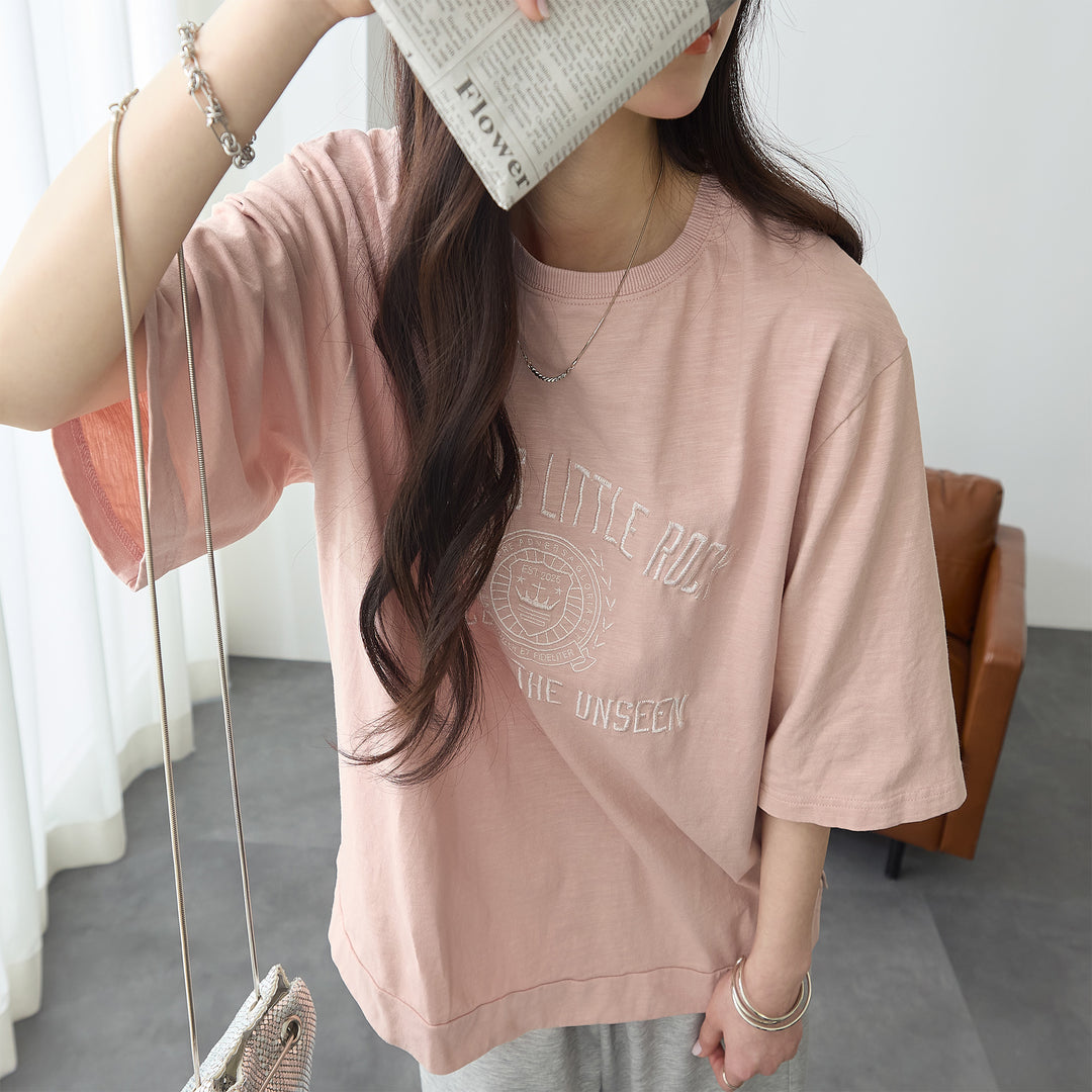 <span>【クーポンで2999円！】</span>【Tシャツ/カットソー】『大人ヴィンテージ刺繍T』 ピグメント刺繍Tシャツ
