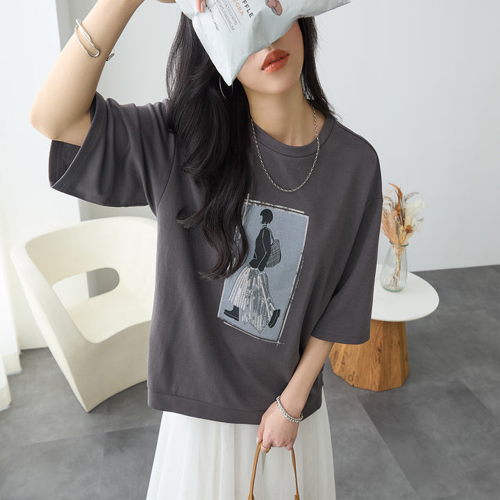 <span>【クーポンで2999円！】</span>【Tシャツ/カットソー】『”ビジュー”なモチーフT』 レディーモチーフTシャツ