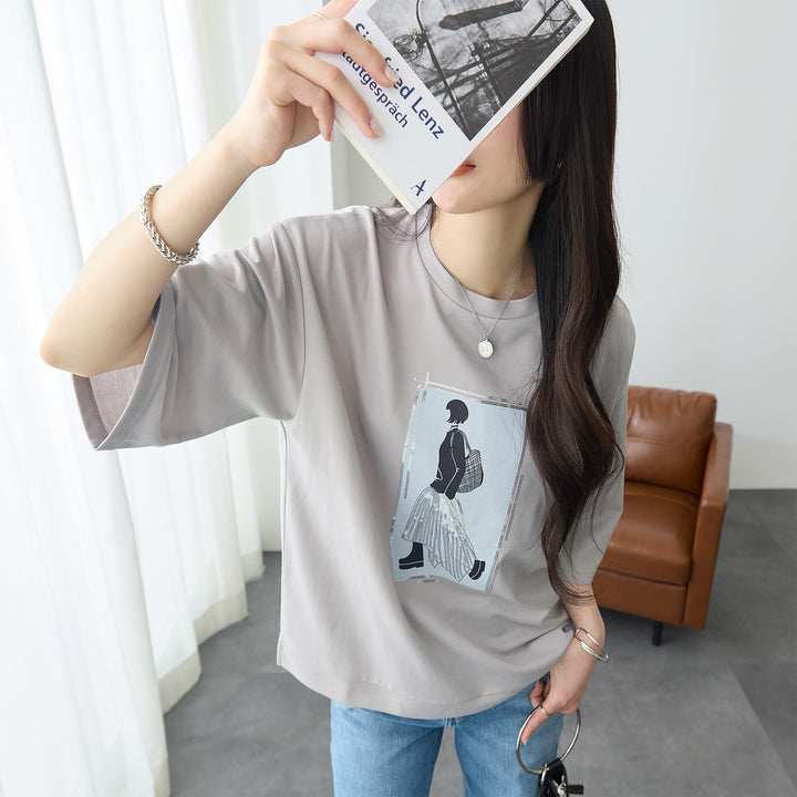 <span>【クーポンで2999円！】</span>【Tシャツ/カットソー】『”ビジュー”なモチーフT』 レディーモチーフTシャツ
