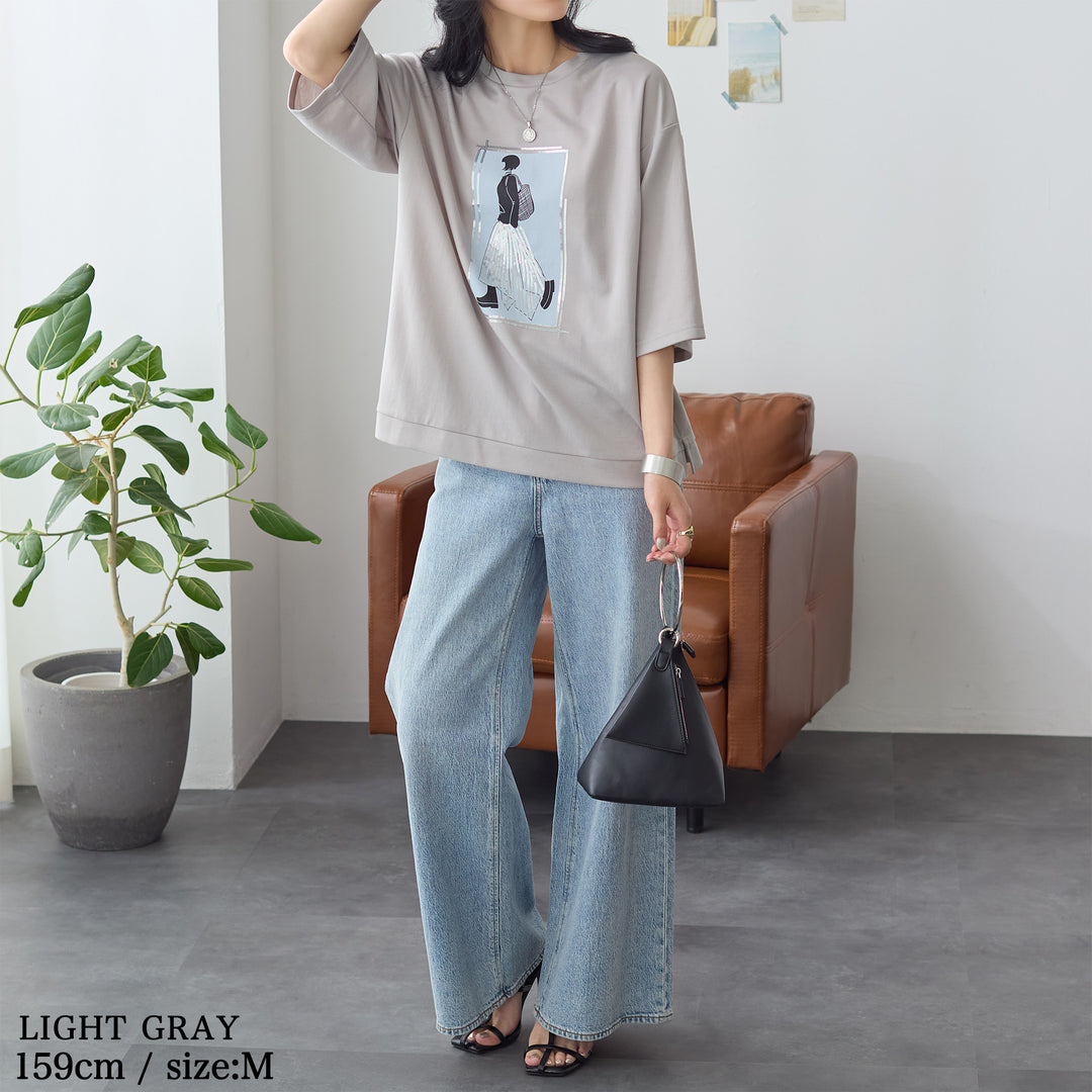 <span>【クーポンで2999円！】</span>【Tシャツ/カットソー】『”ビジュー”なモチーフT』 レディーモチーフTシャツ