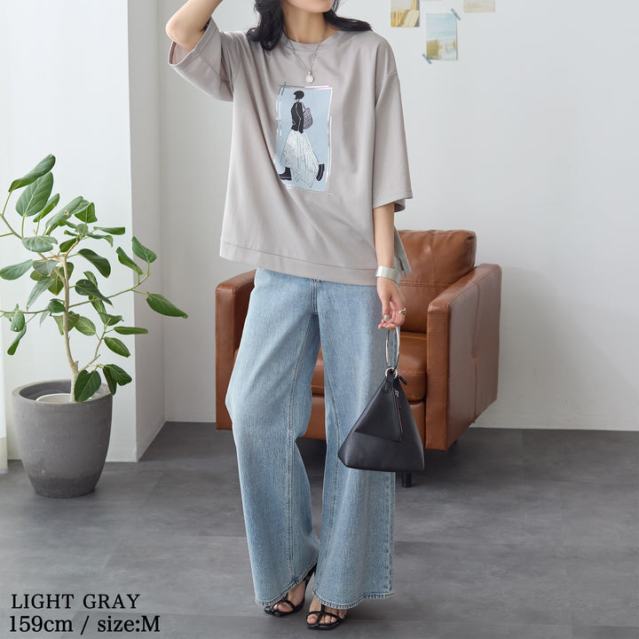 <span>【クーポンで2999円！】</span>【Tシャツ/カットソー】『”ビジュー”なモチーフT』 レディーモチーフTシャツ