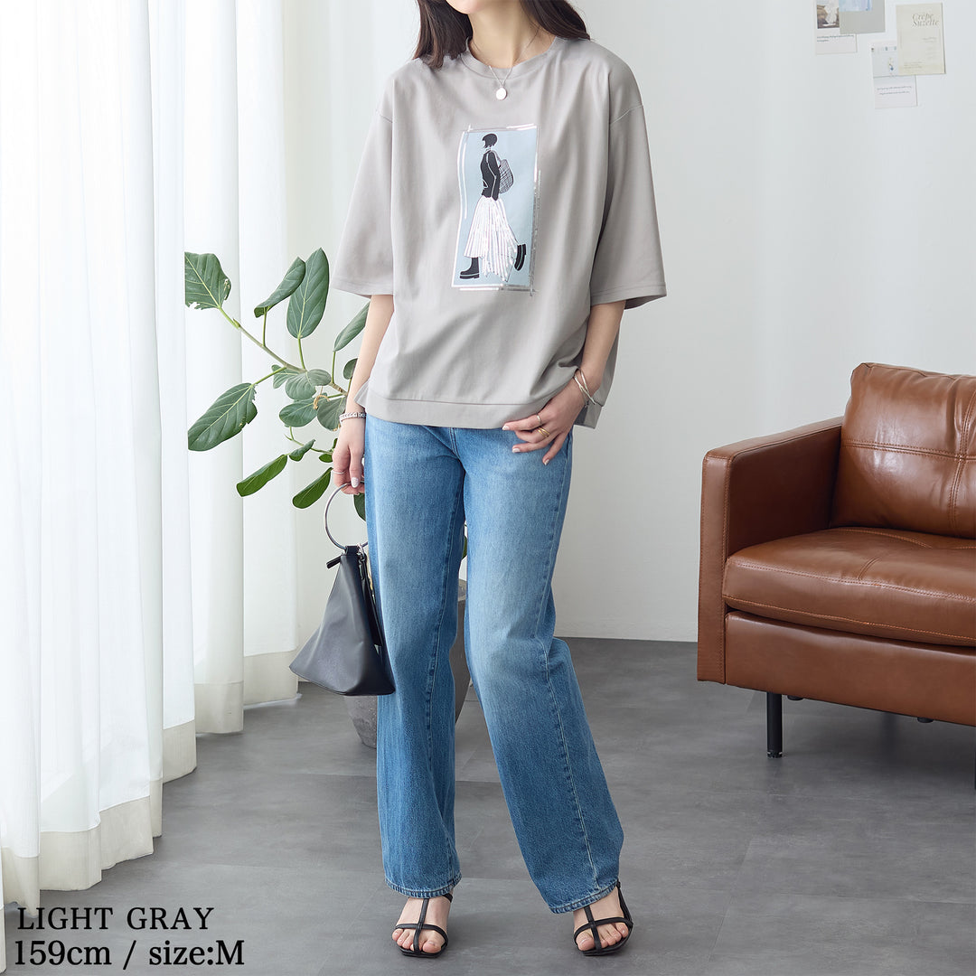 <span>【クーポンで2999円！】</span>【Tシャツ/カットソー】『”ビジュー”なモチーフT』 レディーモチーフTシャツ