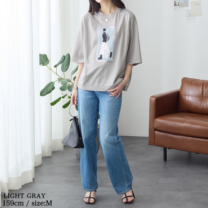 <span>【クーポンで2999円！】</span>【Tシャツ/カットソー】『”ビジュー”なモチーフT』 レディーモチーフTシャツ