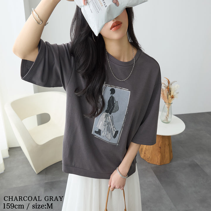 <span>【クーポンで2999円！】</span>【Tシャツ/カットソー】『”ビジュー”なモチーフT』 レディーモチーフTシャツ