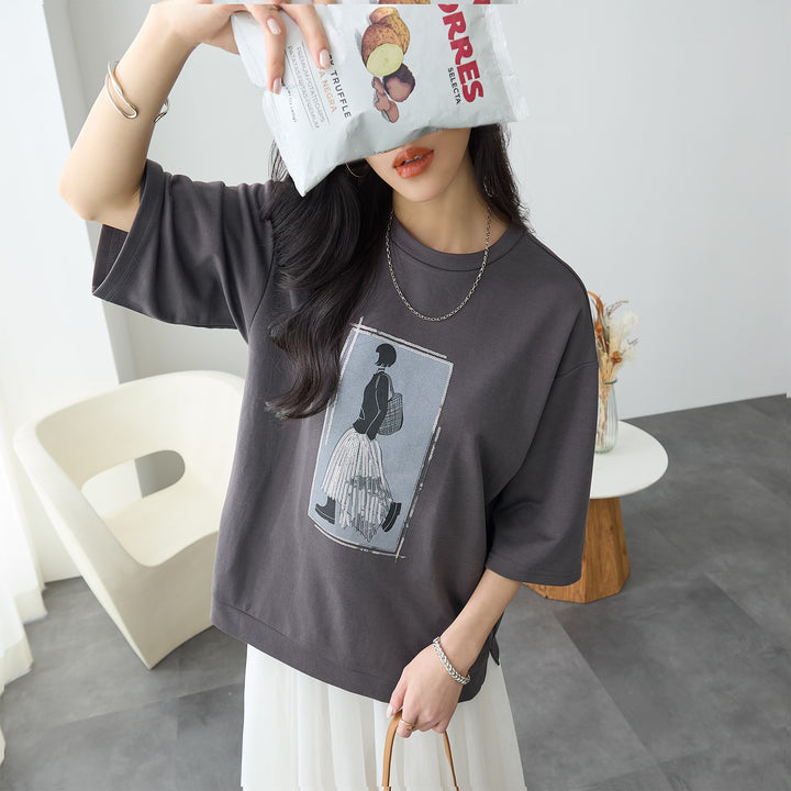 <span>【クーポンで2999円！】</span>【Tシャツ/カットソー】『”ビジュー”なモチーフT』 レディーモチーフTシャツ