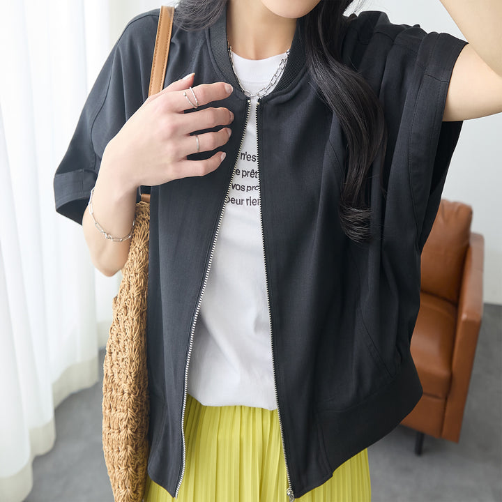 <span>【クーポンで4999円！】</span>【コート/ジャケット】『抜け感”ゆる”ジャケット』 ジップポンチョジャケット