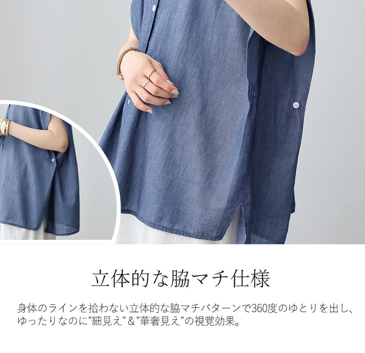<span>【クーポンで3999円！】</span>【シャツ/ブラウス】『”ゆる可愛”シアーデニム』 シアーデニムゆるシャツ