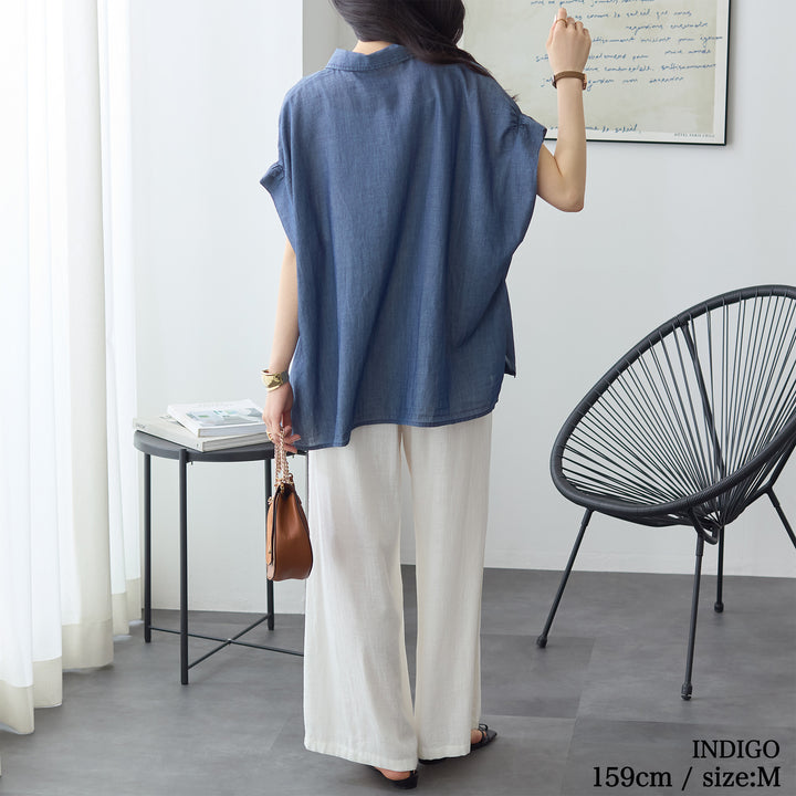 <span>【クーポンで3999円！】</span>【シャツ/ブラウス】『”ゆる可愛”シアーデニム』 シアーデニムゆるシャツ