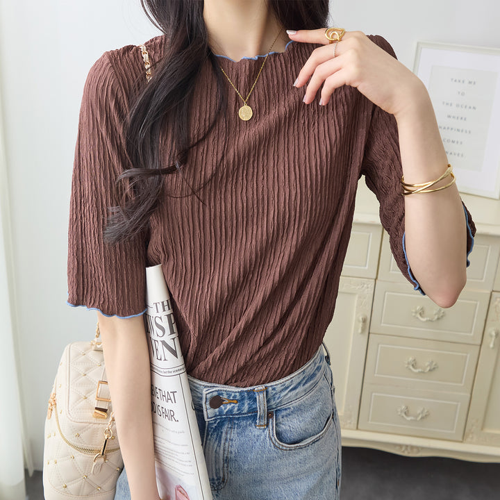 <span>【クーポンで2999円！】</span>【Tシャツ/カットソー】『可愛い配色Tシャツ』 配色使いプルオーバー