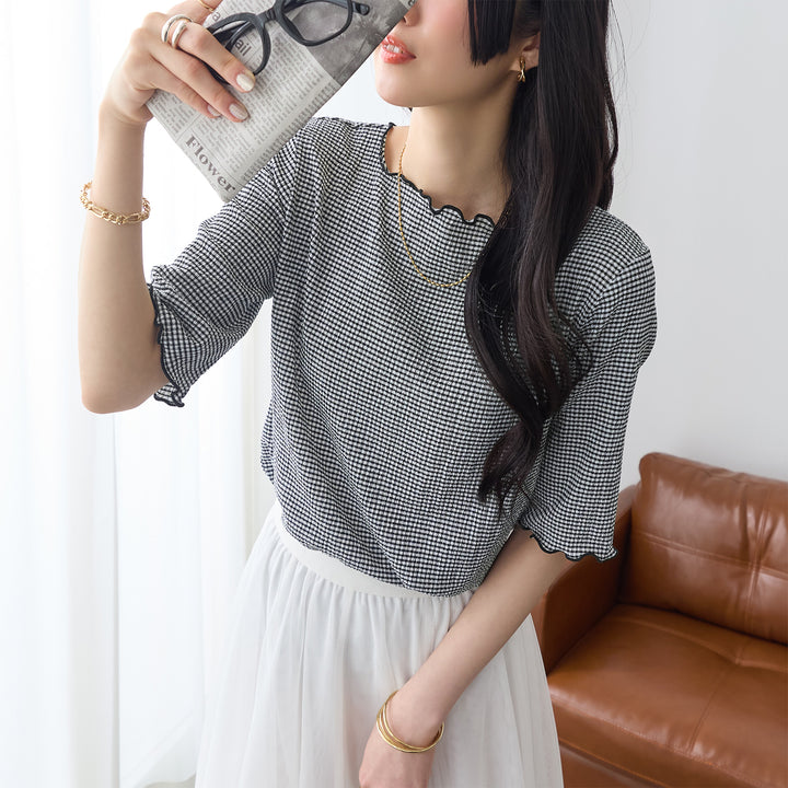 <span>【クーポンで2999円！】</span>【Tシャツ/カットソー】『可愛い配色Tシャツ』 配色使いプルオーバー