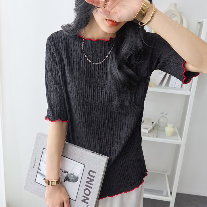 <span>【クーポンで2999円！】</span>【Tシャツ/カットソー】『可愛い配色Tシャツ』 配色使いプルオーバー