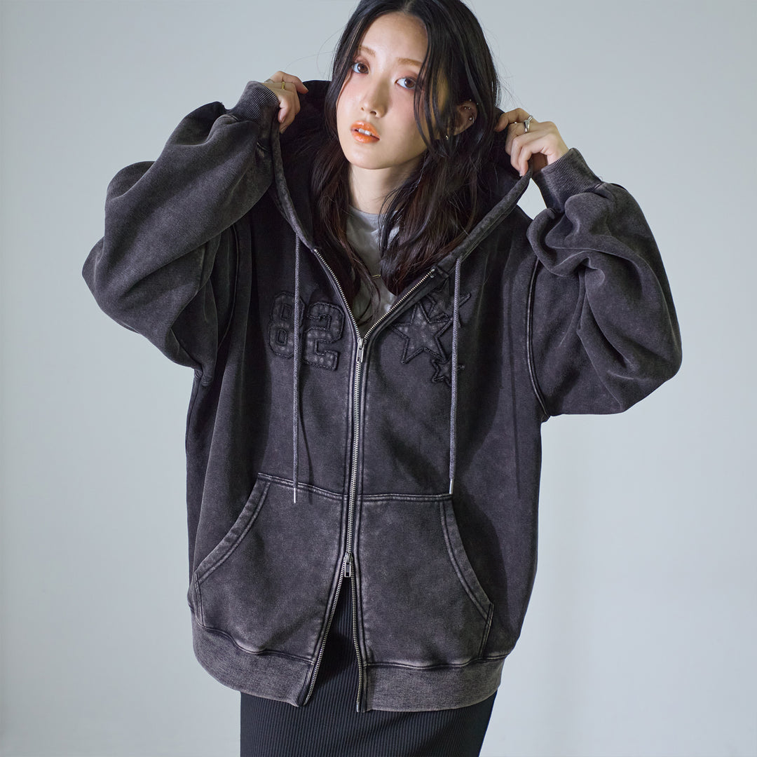 <span>【クーポンで4999円！】</span>【スウェット】『ヴィンテージ大人パーカー』 ヴィンテージ加工ダメージパッチパーカー