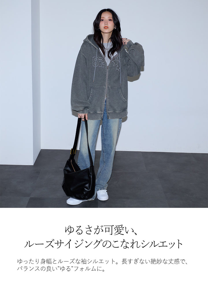<span>【クーポンで4999円！】</span>【スウェット】『ヴィンテージ大人パーカー』 ヴィンテージ加工ダメージパッチパーカー