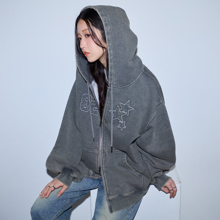 <span>【クーポンで4999円！】</span>【スウェット】『ヴィンテージ大人パーカー』 ヴィンテージ加工ダメージパッチパーカー