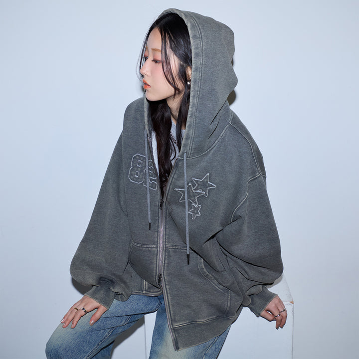<span>【クーポンで4999円！】</span>【スウェット】『ヴィンテージ大人パーカー』 ヴィンテージ加工ダメージパッチパーカー