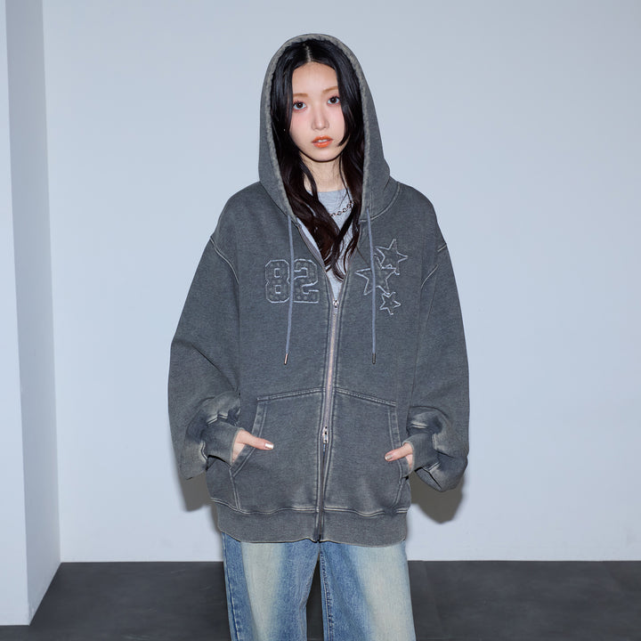 <span>【クーポンで4999円！】</span>【スウェット】『ヴィンテージ大人パーカー』 ヴィンテージ加工ダメージパッチパーカー