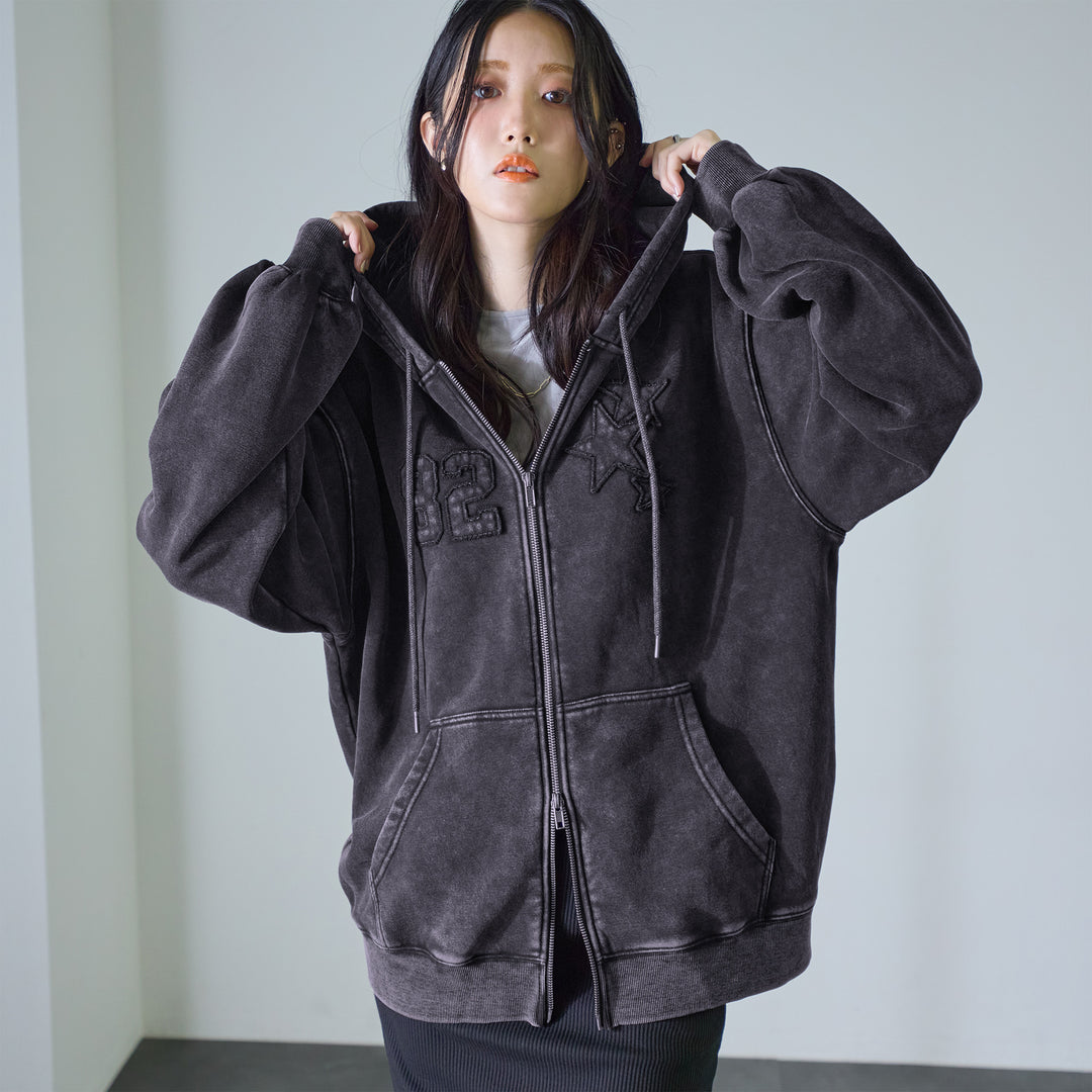 <span>【クーポンで4999円！】</span>【スウェット】『ヴィンテージ大人パーカー』 ヴィンテージ加工ダメージパッチパーカー