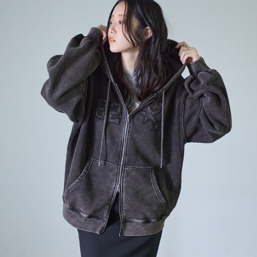 <span>【クーポンで4999円！】</span>【スウェット】『ヴィンテージ大人パーカー』 ヴィンテージ加工ダメージパッチパーカー
