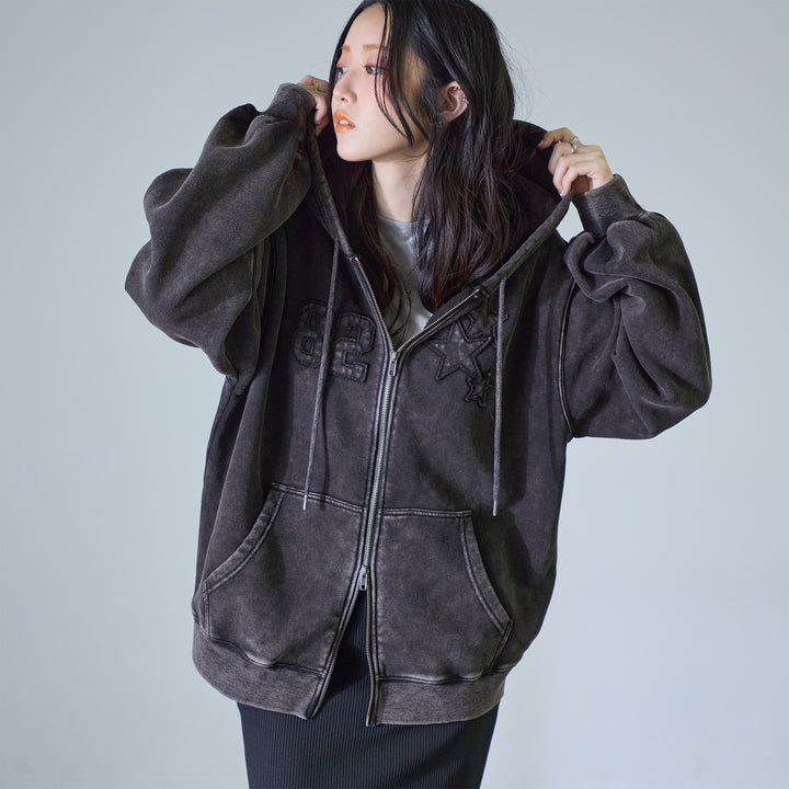 <span>【クーポンで4999円！】</span>【スウェット】『ヴィンテージ大人パーカー』 ヴィンテージ加工ダメージパッチパーカー