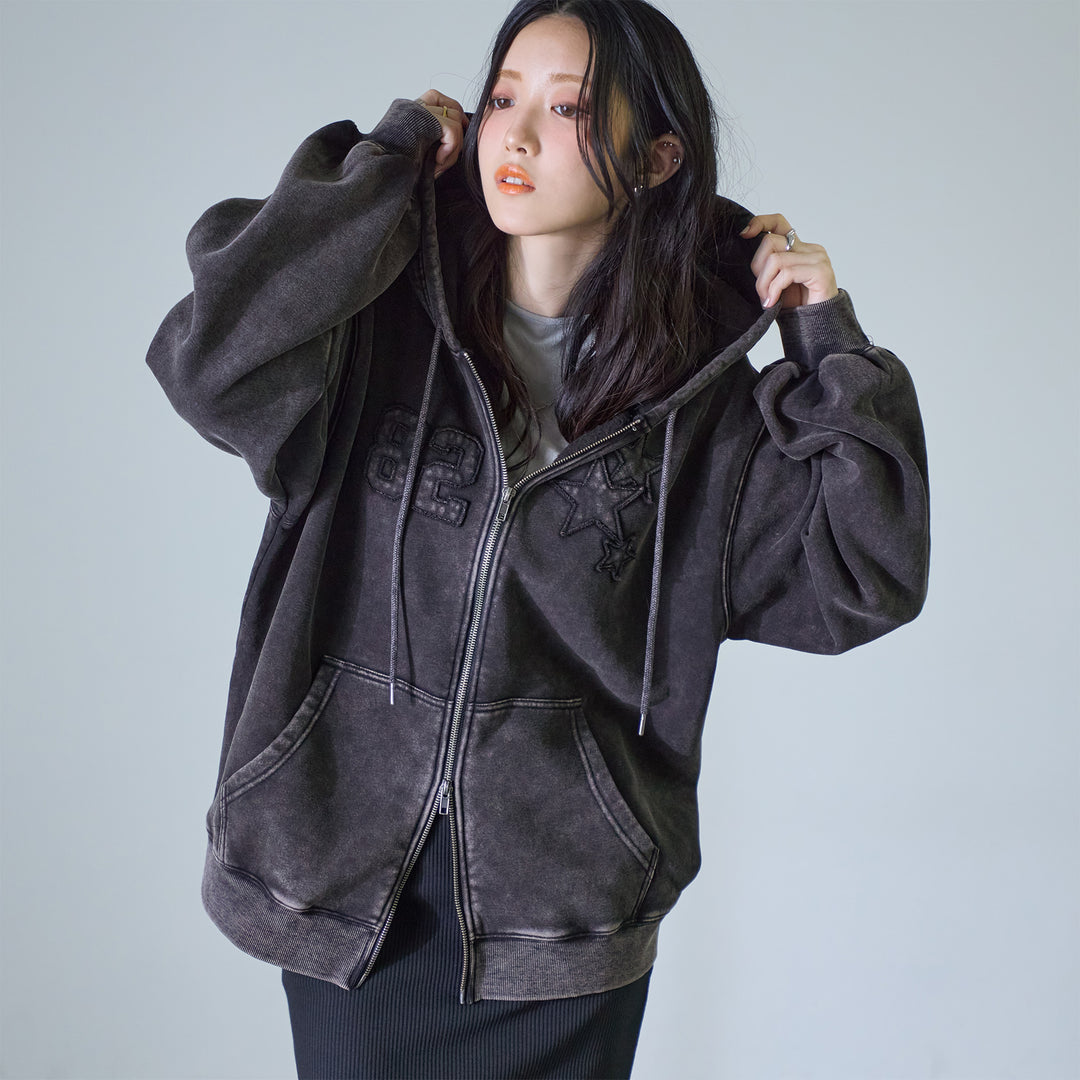 <span>【クーポンで4999円！】</span>【スウェット】『ヴィンテージ大人パーカー』 ヴィンテージ加工ダメージパッチパーカー