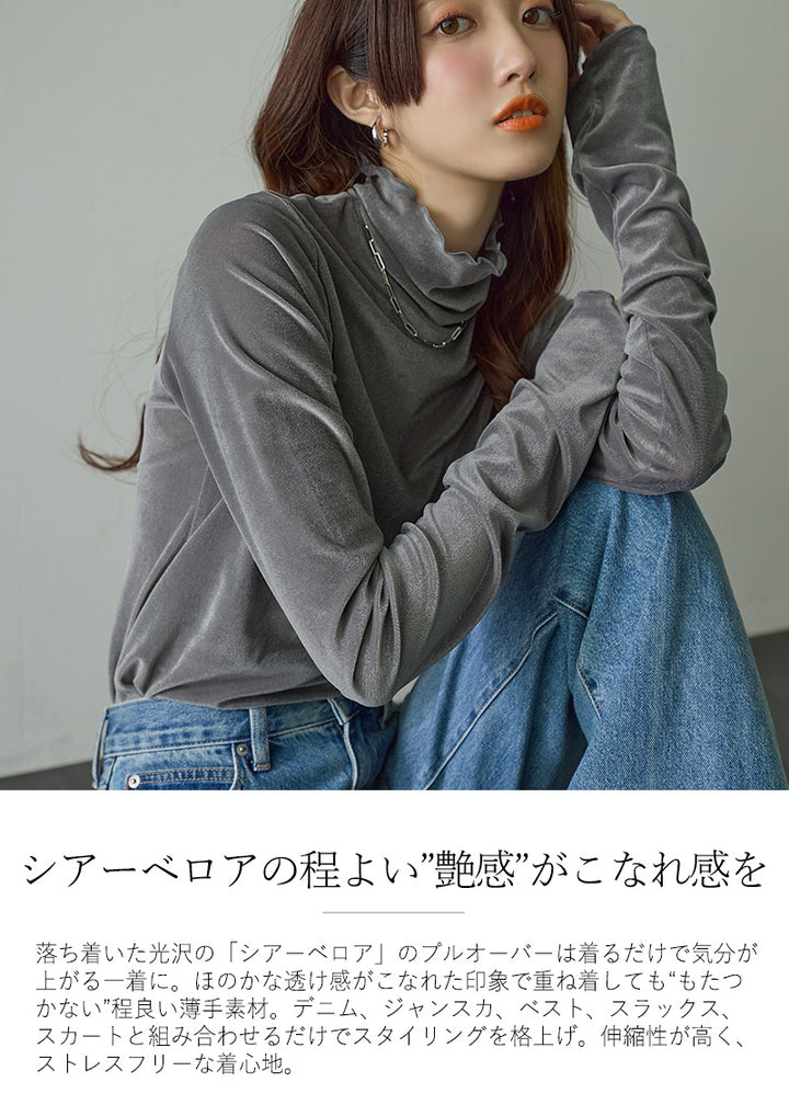 <span>【クーポンで2999円！】</span>【Tシャツ/カットソー】『活躍シアーベロアT』 シアーベロアトップス