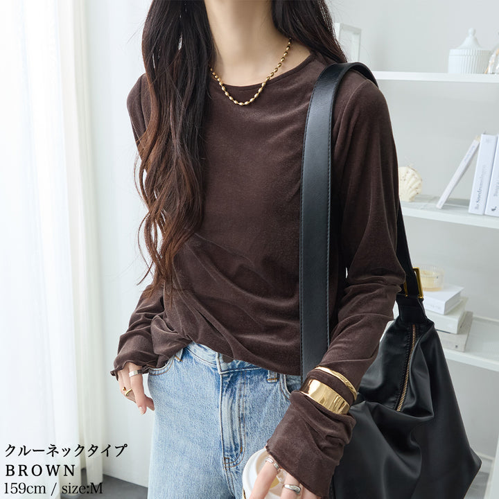 <span>【クーポンで2999円！】</span>【Tシャツ/カットソー】『活躍シアーベロアT』 シアーベロアトップス