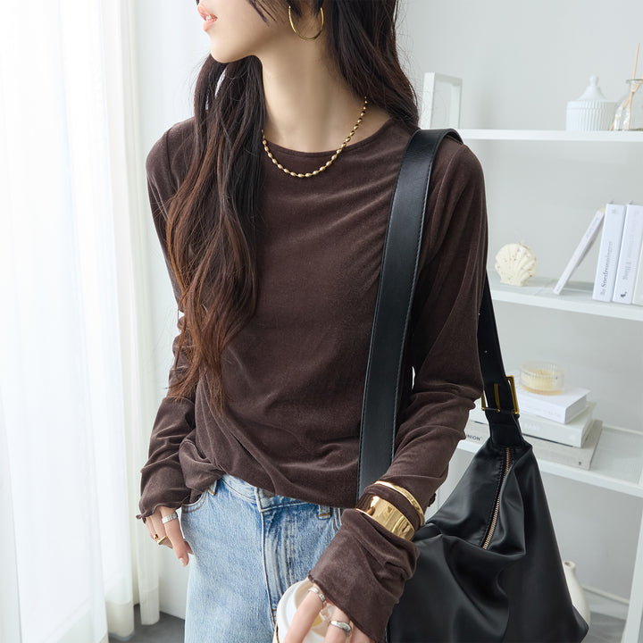 <span>【クーポンで2999円！】</span>【Tシャツ/カットソー】『活躍シアーベロアT』 シアーベロアトップス