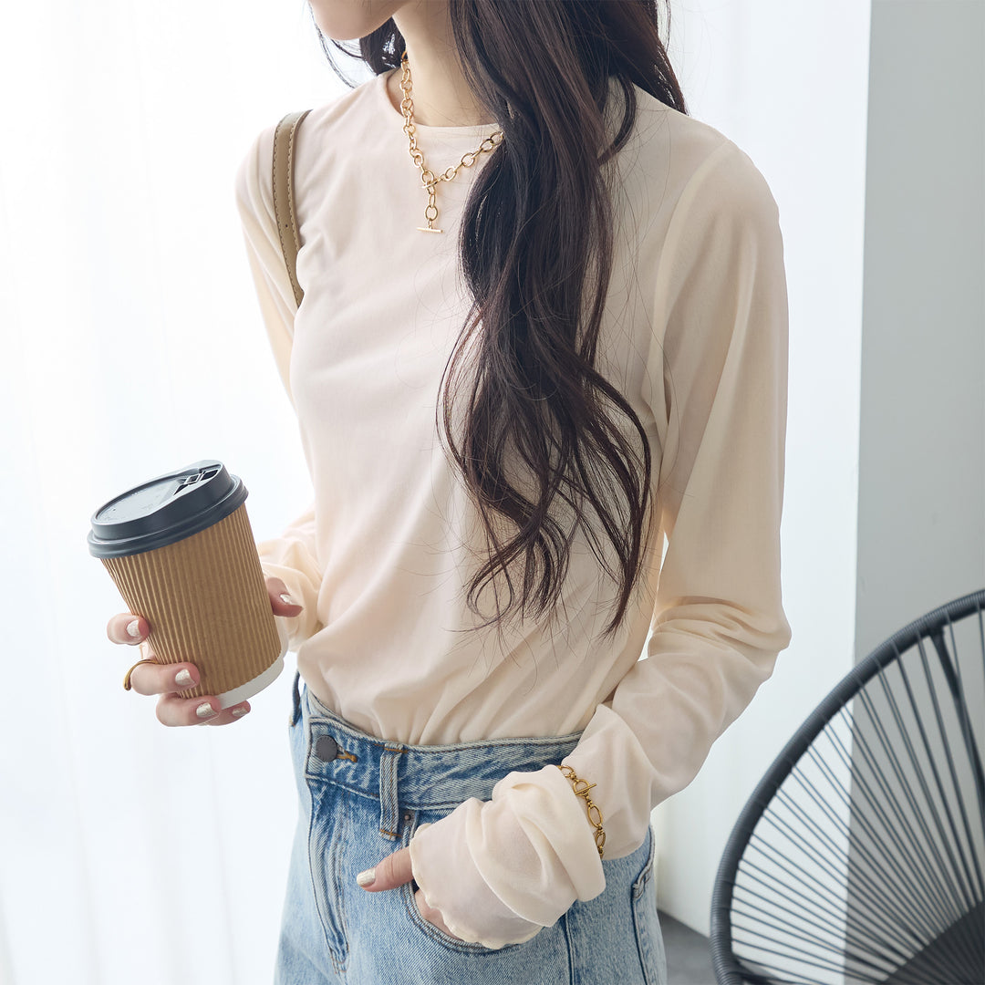 <span>【クーポンで2999円！】</span>【Tシャツ/カットソー】『活躍シアーベロアT』 シアーベロアトップス