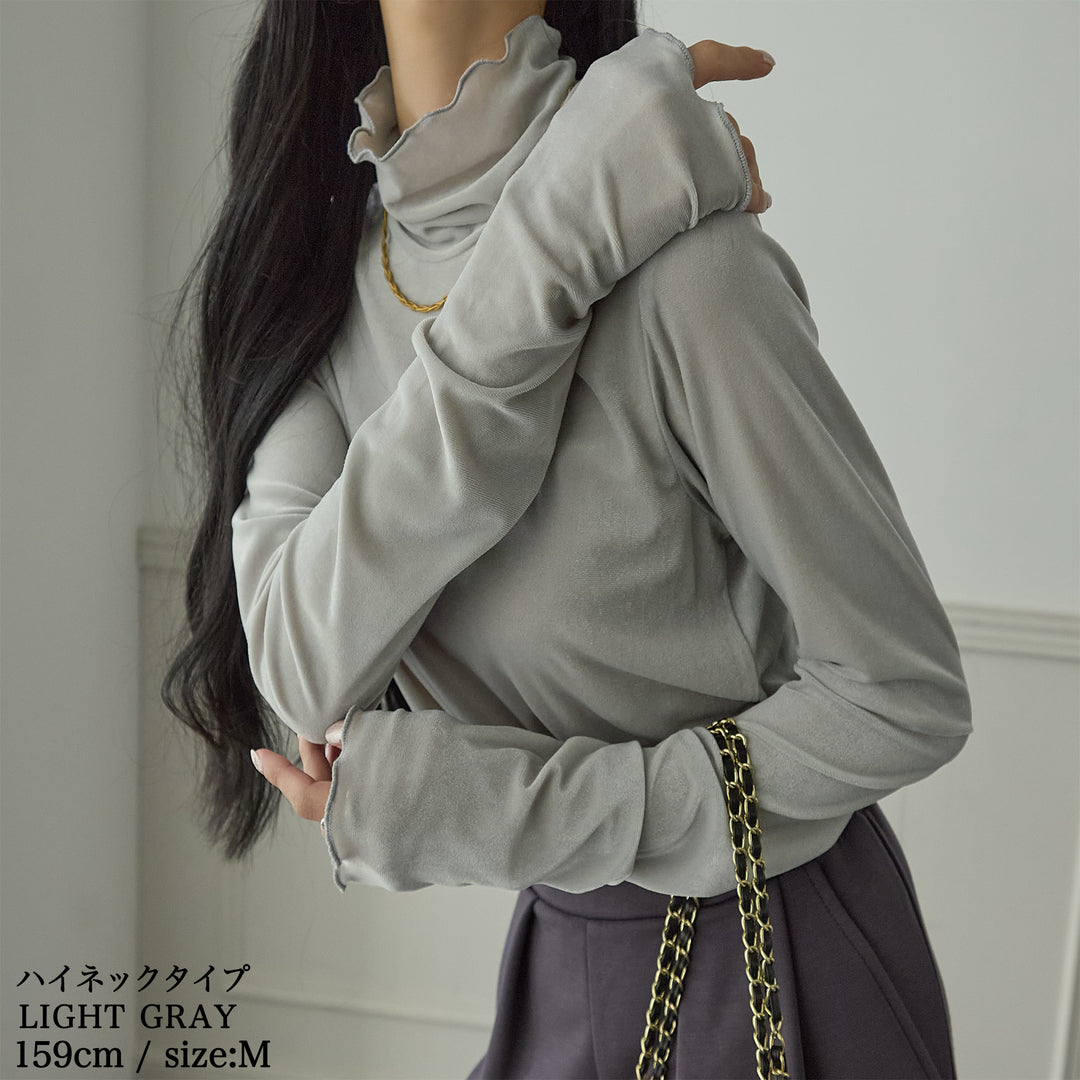 <span>【クーポンで2999円！】</span>【Tシャツ/カットソー】『活躍シアーベロアT』 シアーベロアトップス