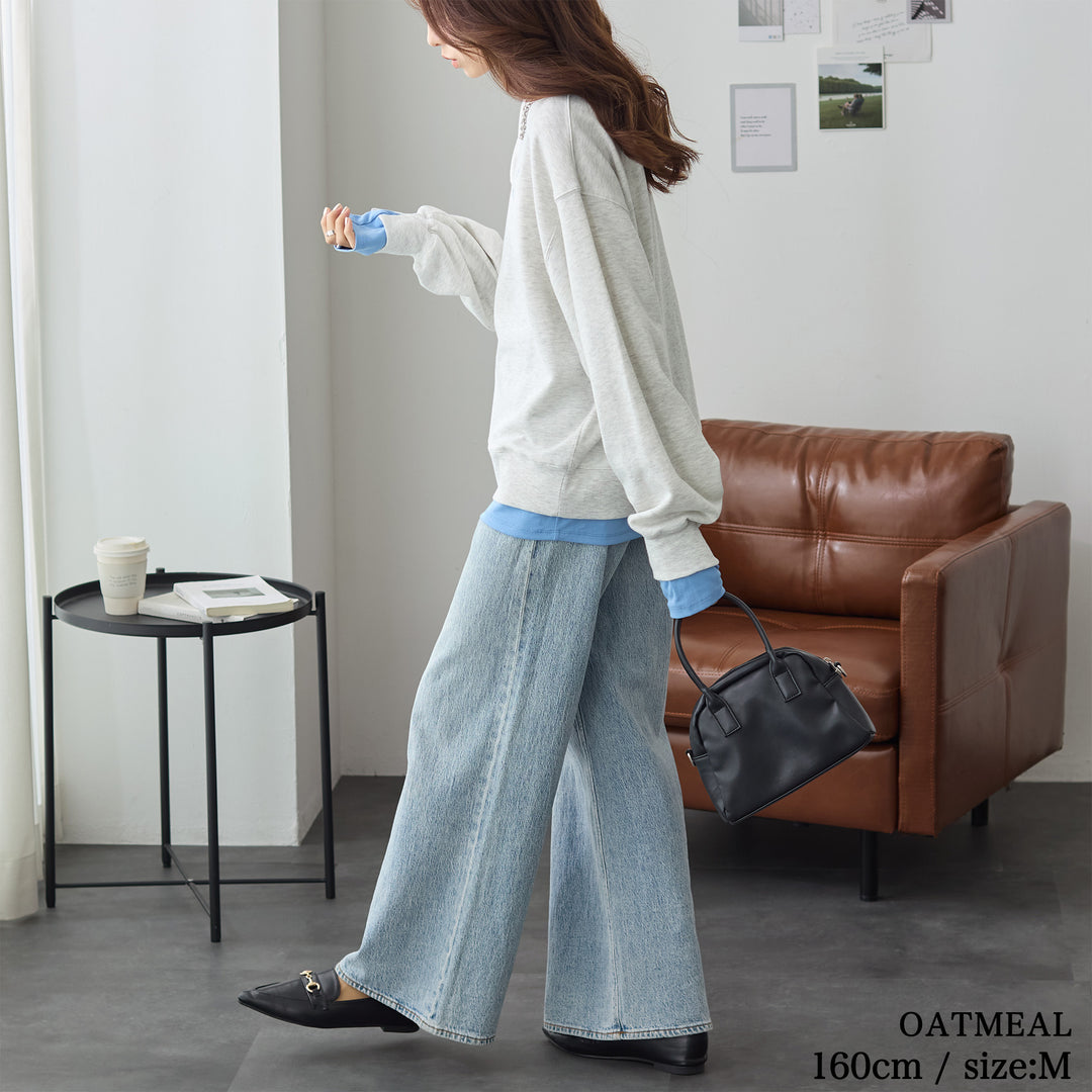 <span>【クーポンで2999円！】</span>【スウェット】『こなれる配色スウェット』 レイヤード配色デザインスウェット