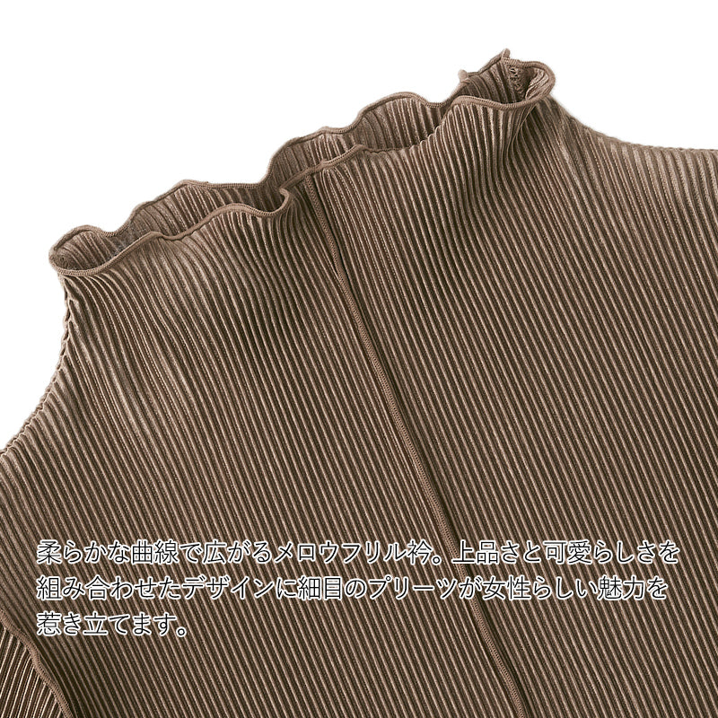 <span>【クーポンで2999円！】</span>【Tシャツ/カットソー】『着映えるプリーツ』プリーツメロープルオーバー