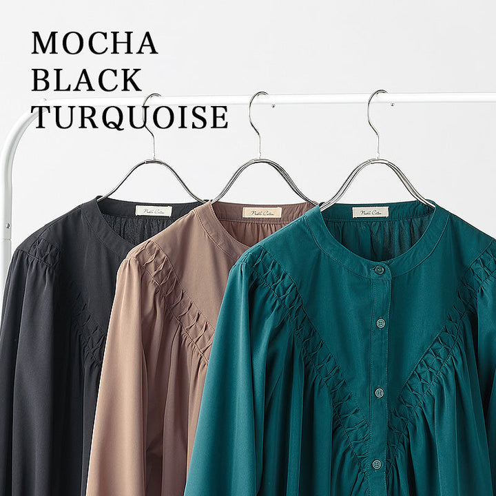 <span>【クーポンで3999円！】</span>【シャツ/ブラウス】『手の込んだ刺繍、優雅なシルエット』ピンタック使いブラウス