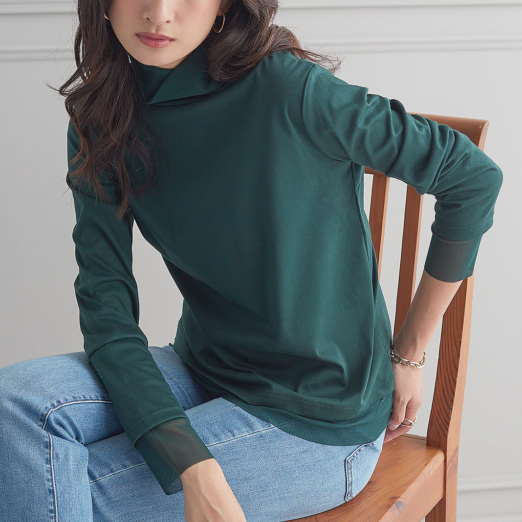 <span>【クーポンで3999円！】</span>【Tシャツ/カットソー】『シアーの抜け感』超長綿ネット使いPO