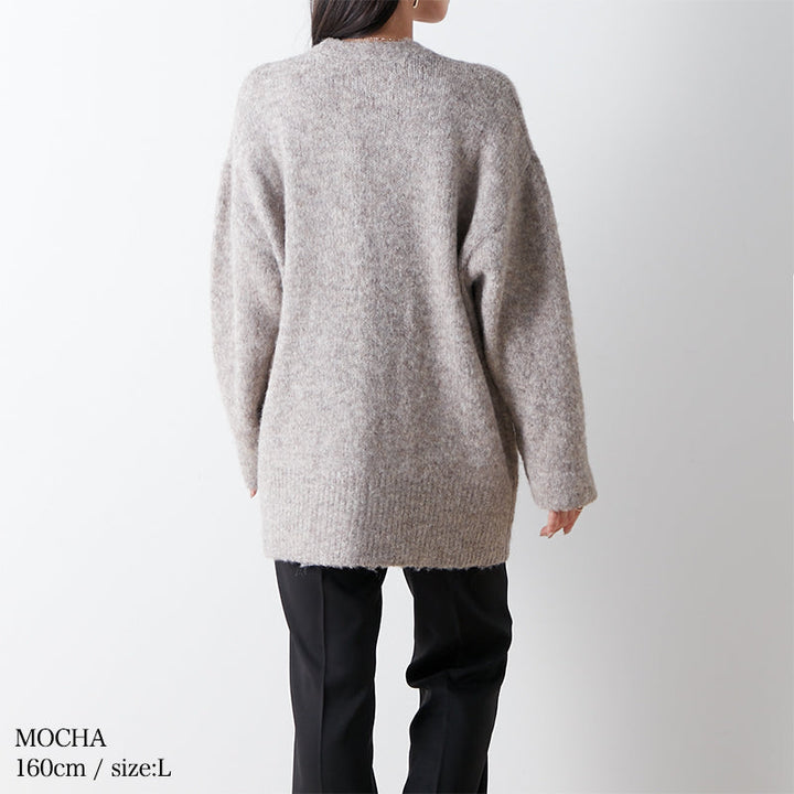 <span>【クーポンで3999円！】</span>【カーディガン】『モヘアライクのふわふわルーズカーデ』メランジカーディガン