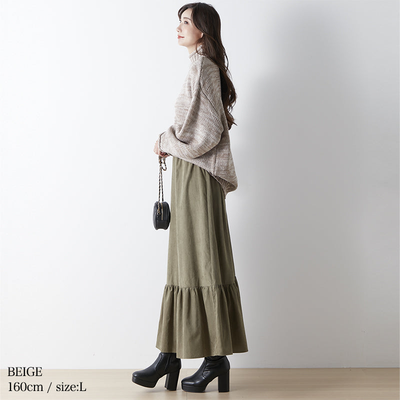 <span>【クーポンで3999円！】</span>【ニット/セーター】『くるんとネックほどよいボリューム袖が可愛い』カーリーネックミックスセーター