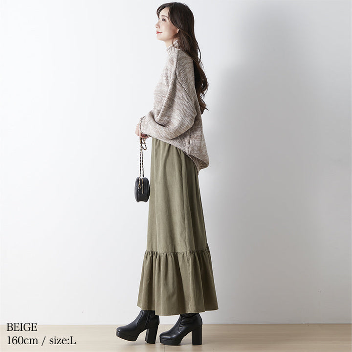 <span>【クーポンで3999円！】</span>【ニット/セーター】『くるんとネックほどよいボリューム袖が可愛い』カーリーネックミックスセーター