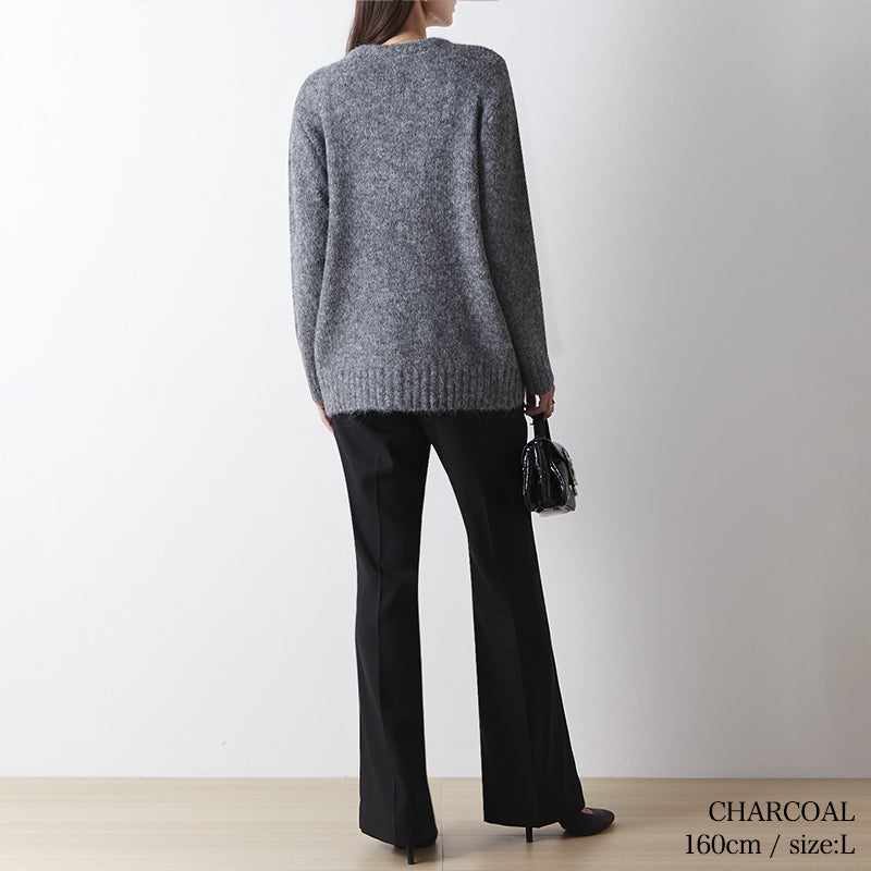 <span>【クーポンで3999円！】</span>【カーディガン】『モヘアライクふわふわカーデ、きれい色ミックス』メランジラウンドカーディガン
