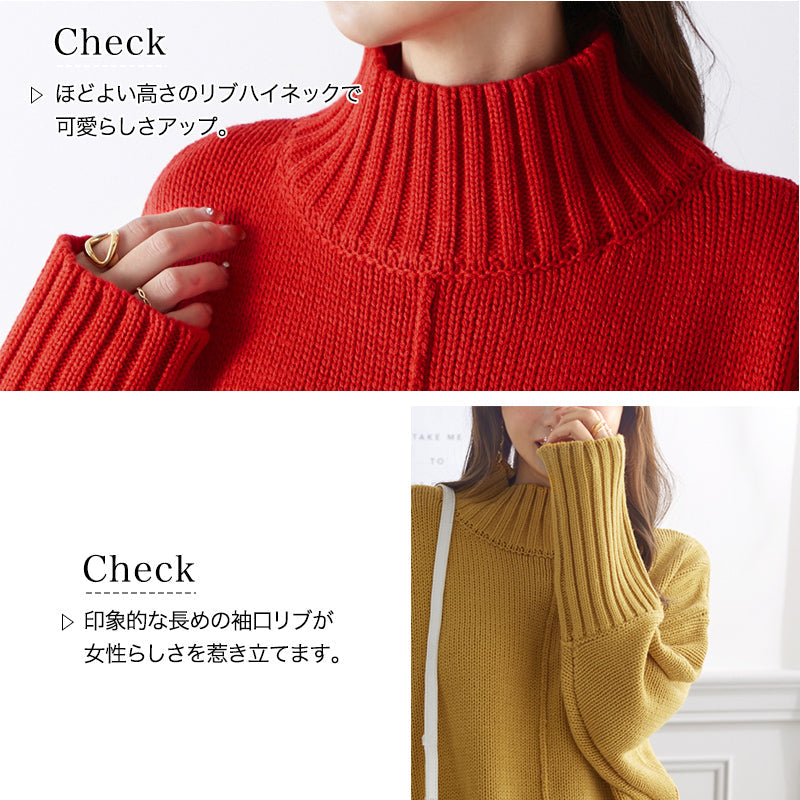 <span>【クーポンで1999円！】</span>【ニット/セーター】『袖のリブが長くて可愛い』センターピンタックニットPO(センターピンタックセーター)