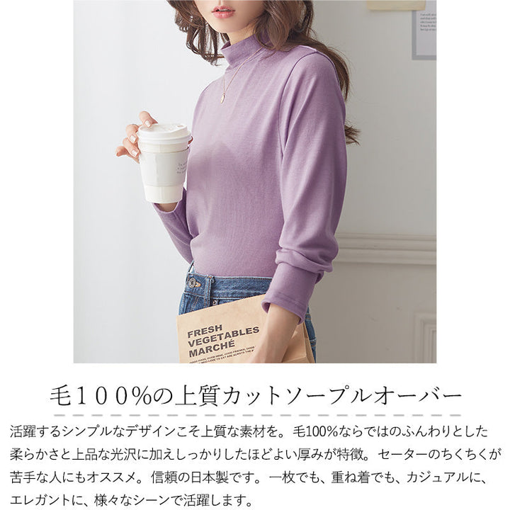 <span>【クーポンで4999円！】</span>【Tシャツ/カットソー】『毛100%のシンプルカットソー』ウール100%カットソーPO