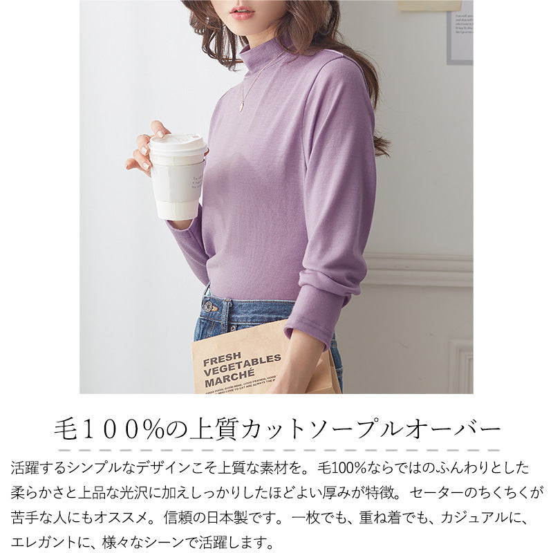 <span>【クーポンで4999円！】</span>【Tシャツ/カットソー】『毛100%のシンプルカットソー』ウール100%カットソーPO