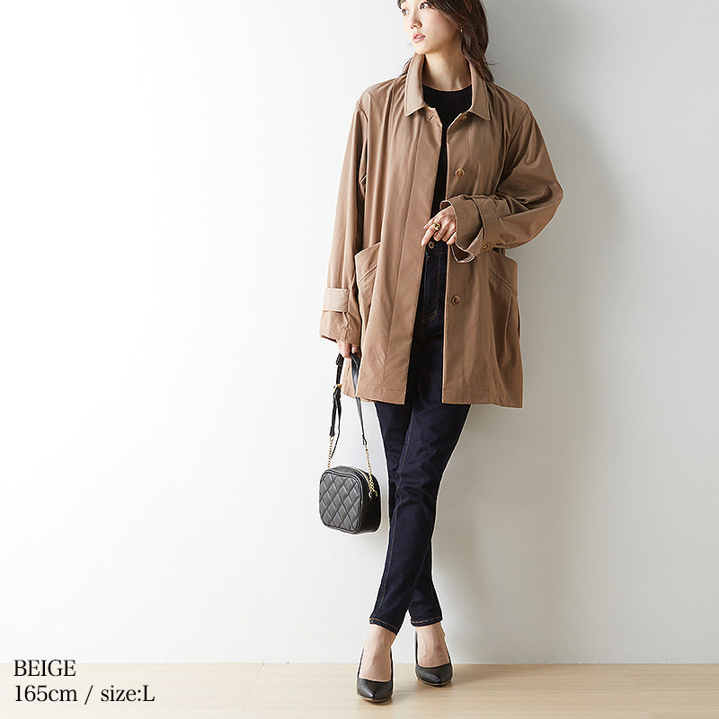 <span>【クーポンで7999円！】</span>【コート/ジャケット】『絶妙ルーズ、モードな玉虫色コート』シャンブレースプリングコート