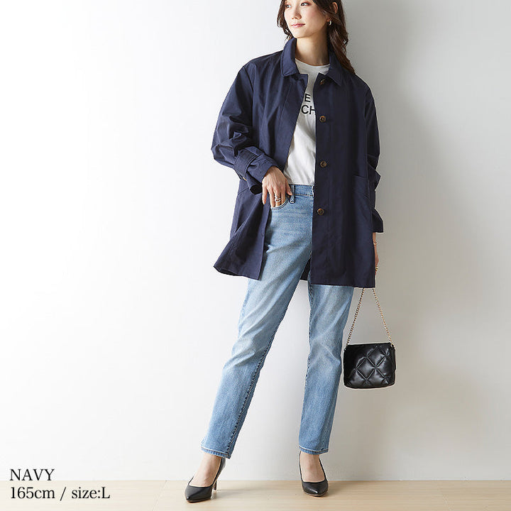 <span>【クーポンで7999円！】</span>【コート/ジャケット】『絶妙ルーズ、モードな玉虫色コート』シャンブレースプリングコート