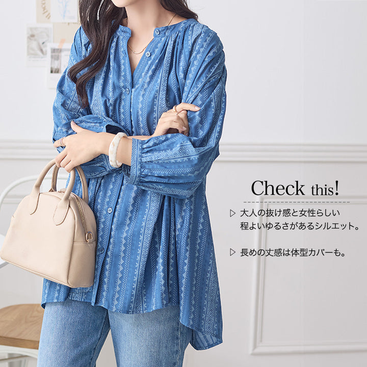 <span>【クーポンで3999円！】</span>【シャツ/ブラウス】『春映えビンテージ』綿ドビーブラウス